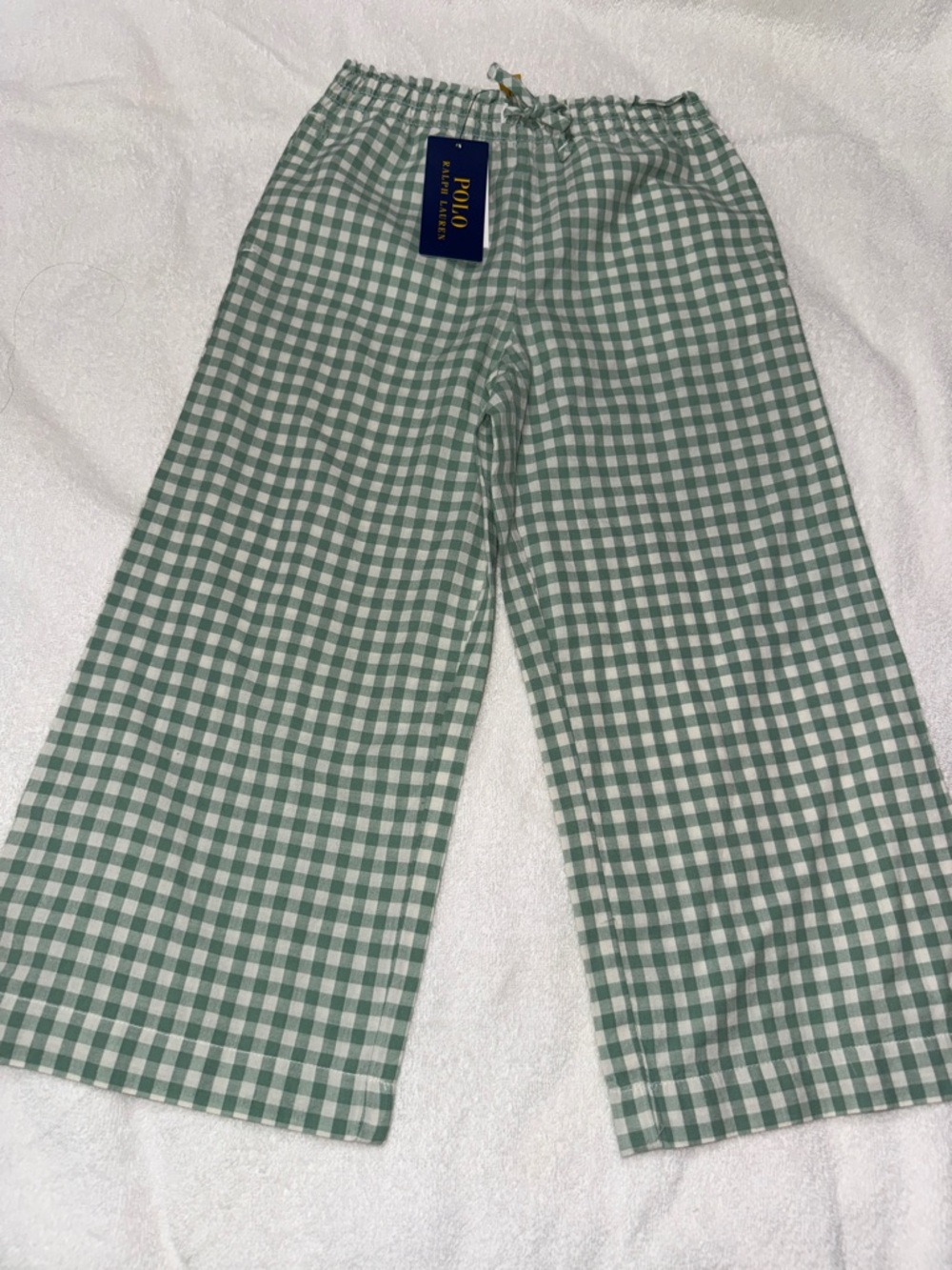 Polo Ralph Lauren Green and White Gingham Pants